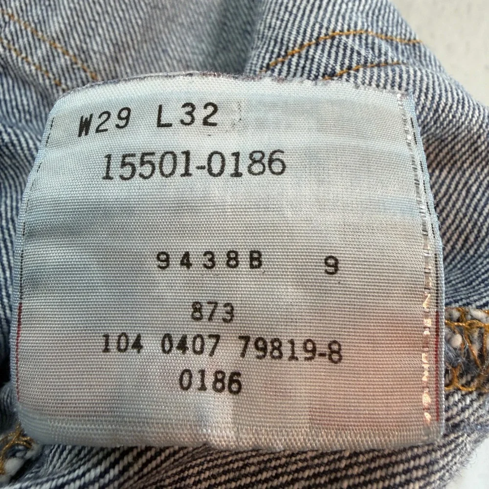 Levis 501 Original Fit Straight Leg Blue Jeans 15501-0186 Men 29x32